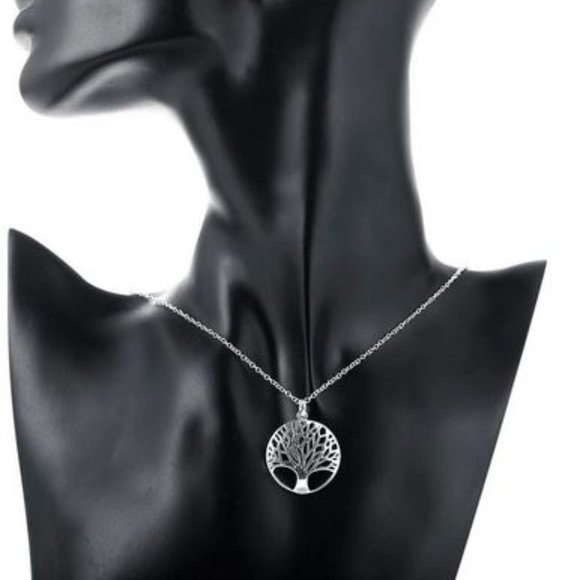 Sterling Silver Pendant tree Necklace - Picture 2 of 4